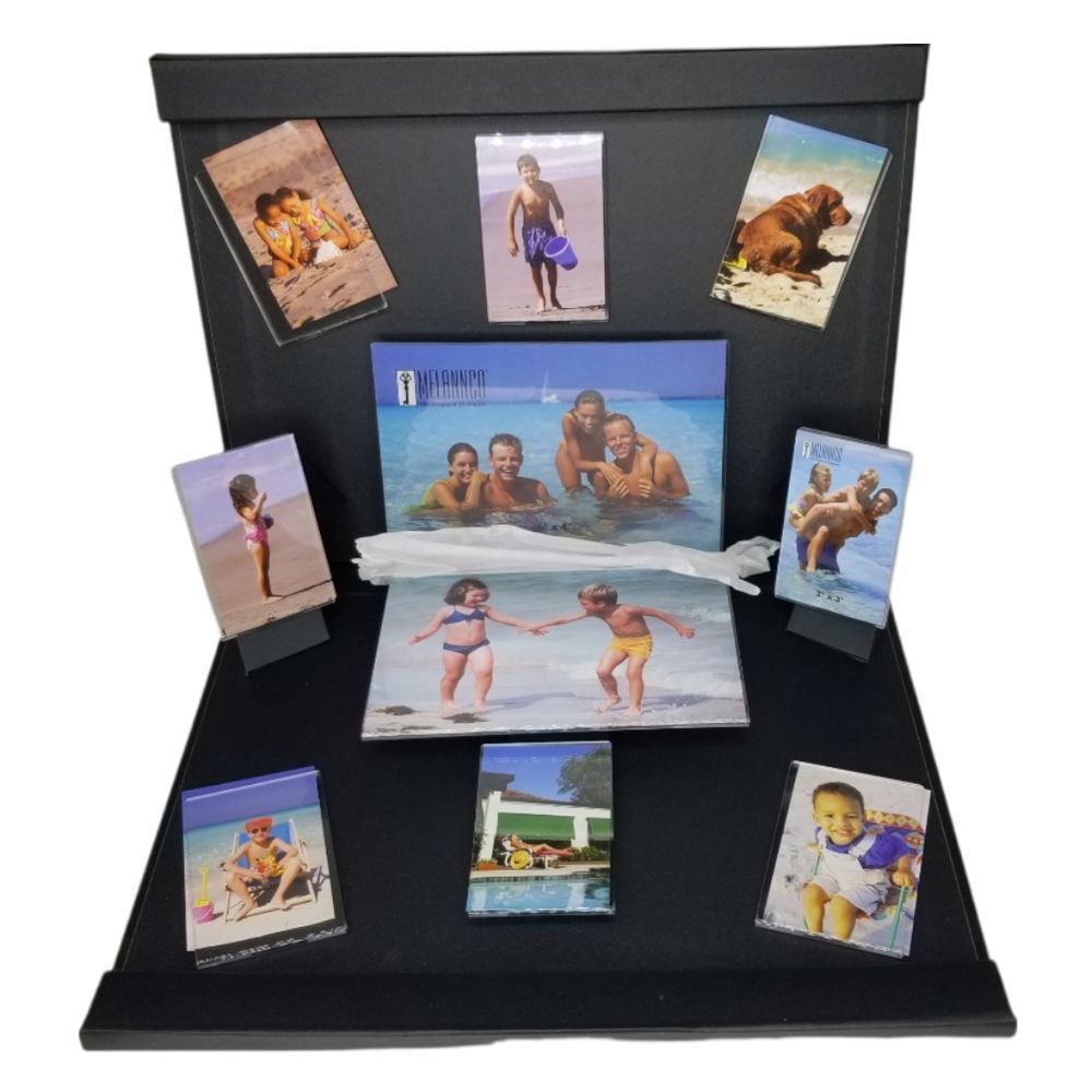 Melannco Black Wood Pop Up Photo Frame Collage Display
